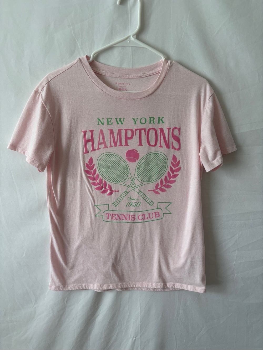 New York Hamptons Tennis Club Graphic Tee - Pink & Green